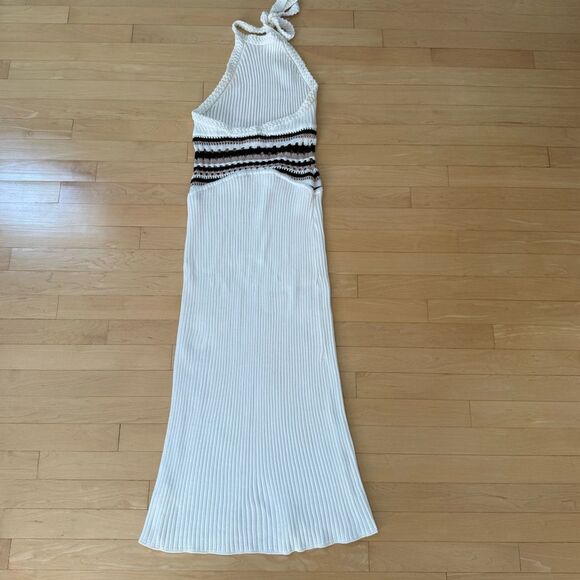 Ramy Brook Theo Knit Halter Midi Dress in White M NWOT - Picture 7 of 11
